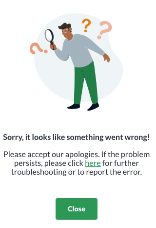 Error Message: Sorry, it looks like something went wrong – HotDoc Help